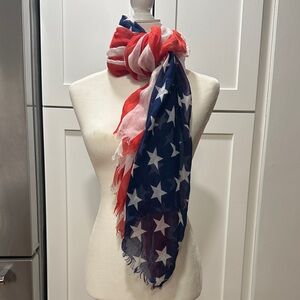 Red White and Blue Star Print Scarf